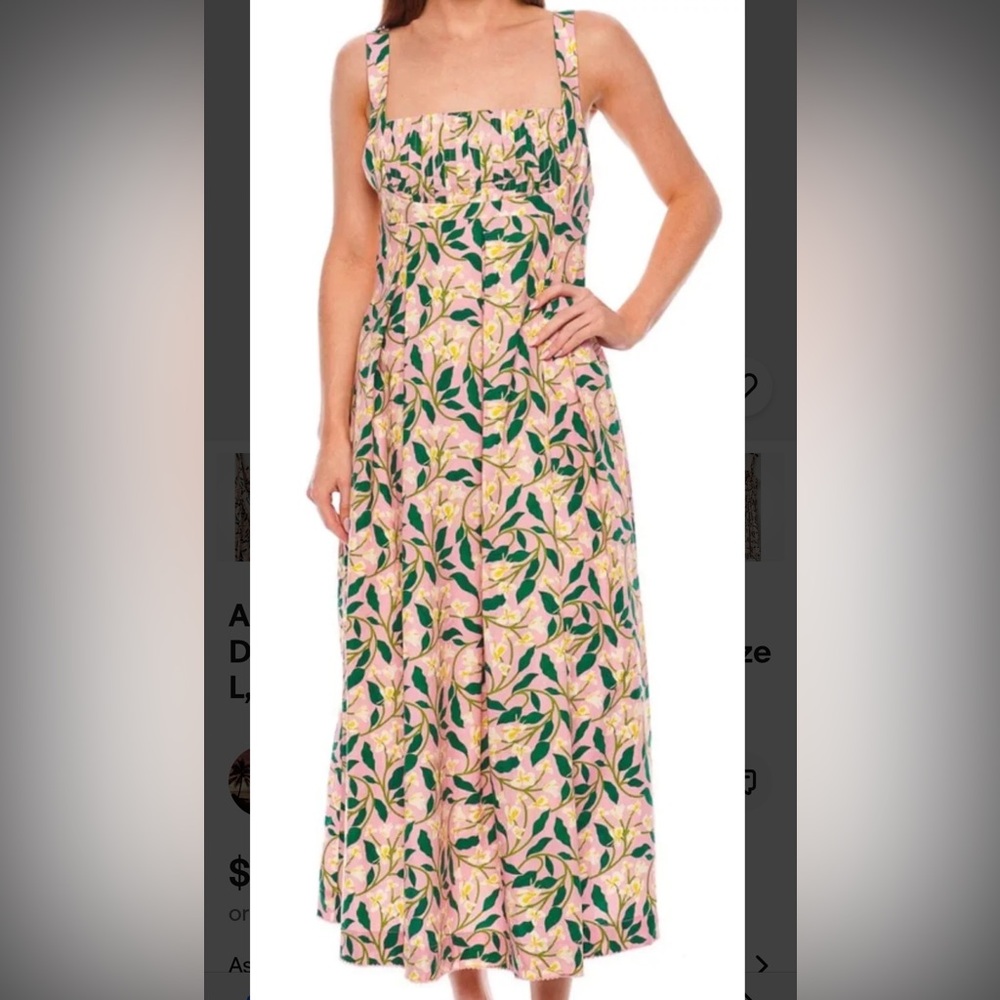Agua by Agua Bendita Orange Maxi Sundress with Sweetheart Neckline